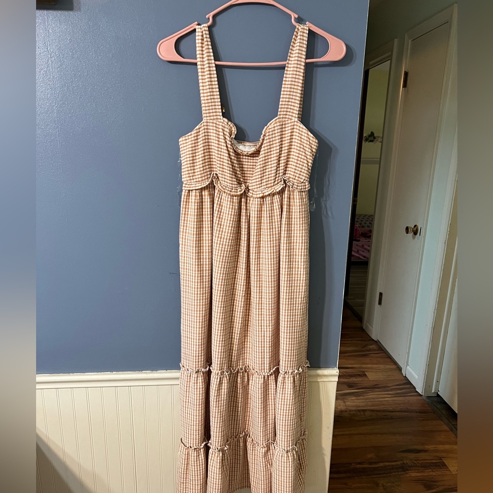 Double lined peasant dress maxi